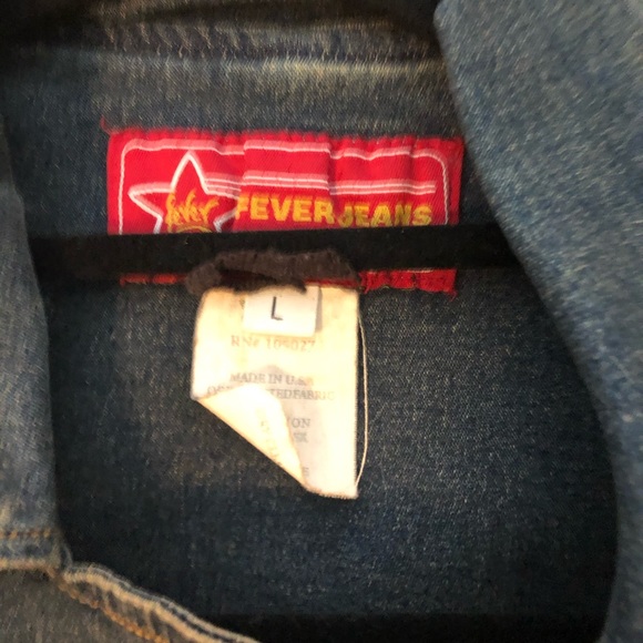 FEVER JEANS STRETCHY DENIM BUTTON UP JACKET SIZE L - Picture 3 of 3